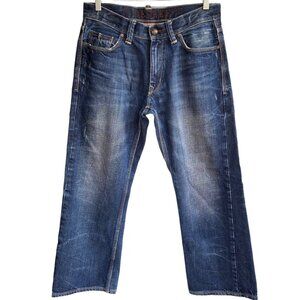 Degree Straight Fit Men's Jeans Size 33x30 Distressed Flap Pocket Dark Wash
